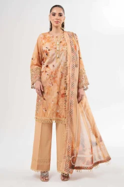 3 Piece - Digital Printed Embroidered Suit - 42502140