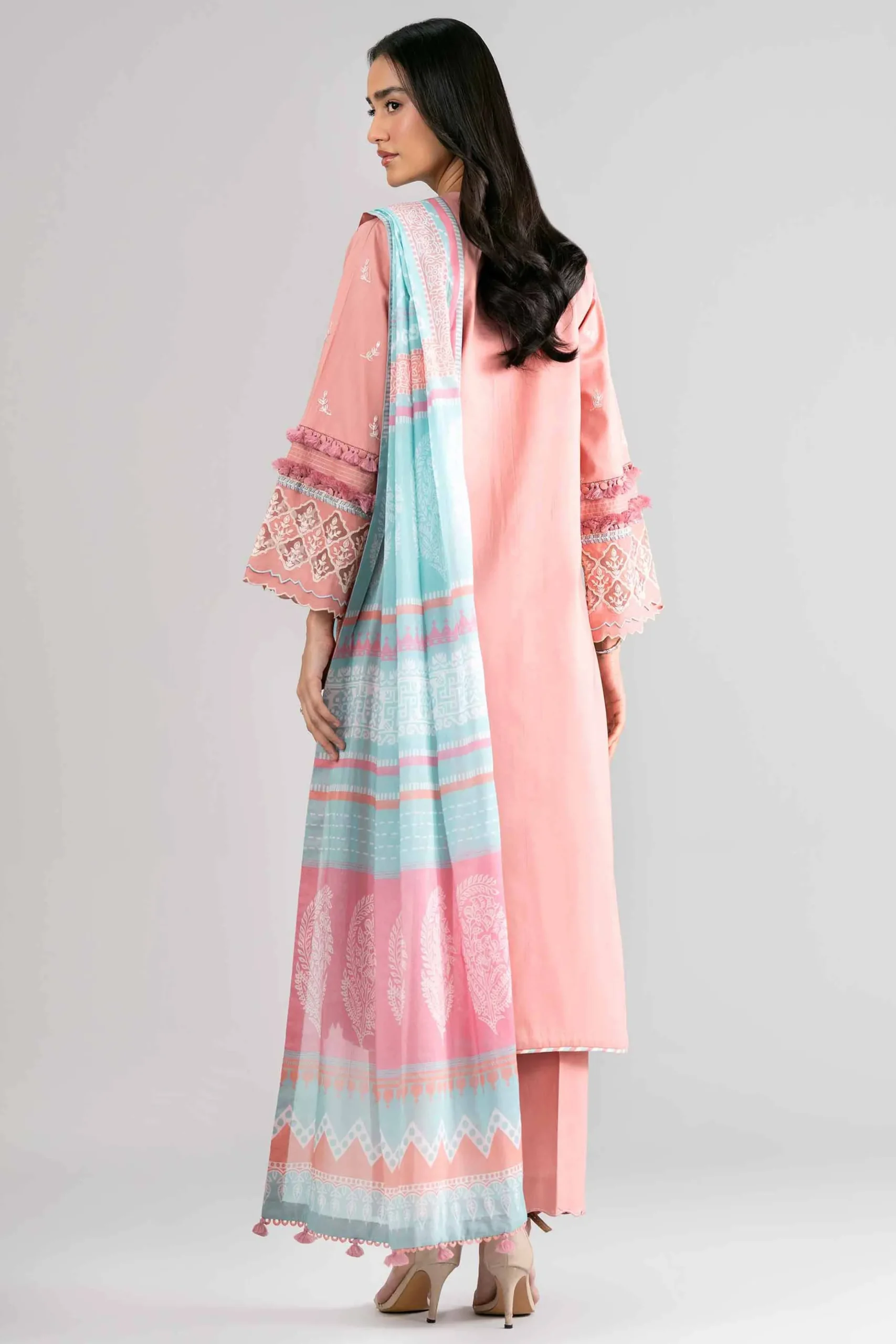 3 Piece - Digital Printed Embroidered Suit - 42601737