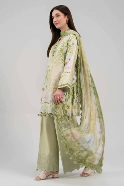 3 Piece - Digital Printed Embroidered Suit - 42601329