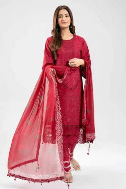 3 Piece - Digital Printed Embroidered Suit - 42601285
