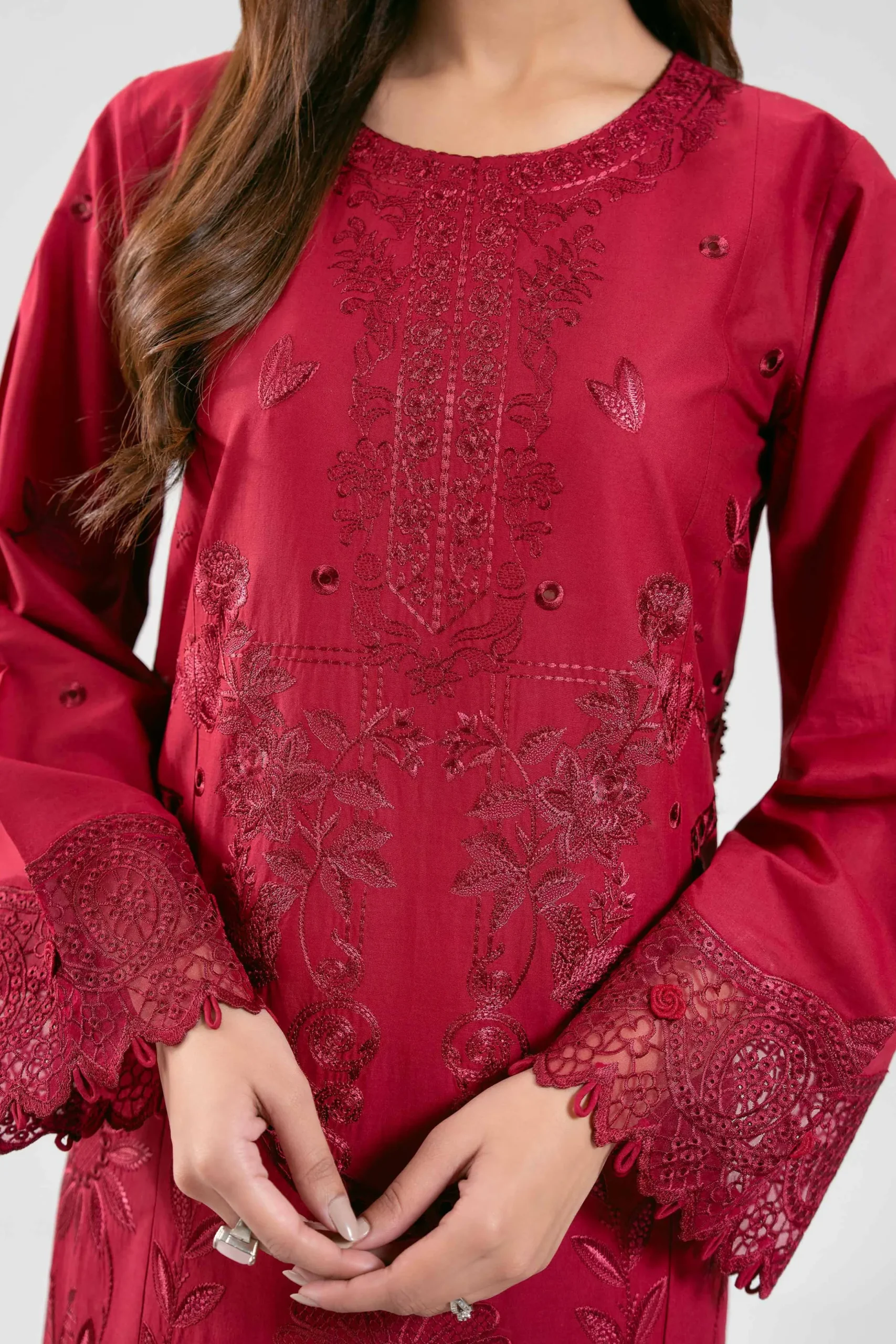 3 Piece - Digital Printed Embroidered Suit - 42601285