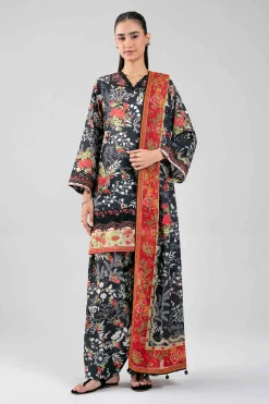 3 Piece - Digital Printed Embroidered Suit - 42601359
