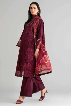 3 Piece - Digital Printed Embroidered Suit - 42601546