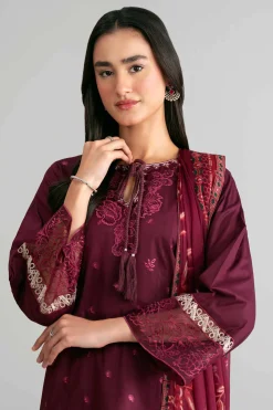 3 Piece - Digital Printed Embroidered Suit - 42601546