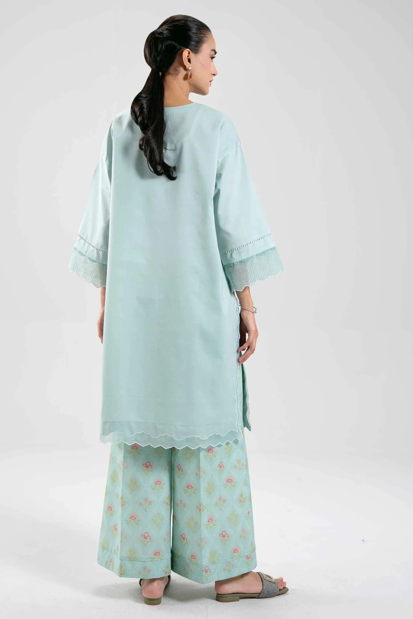 2 Piece - Digital Printed Embroidered Suit - 42601084