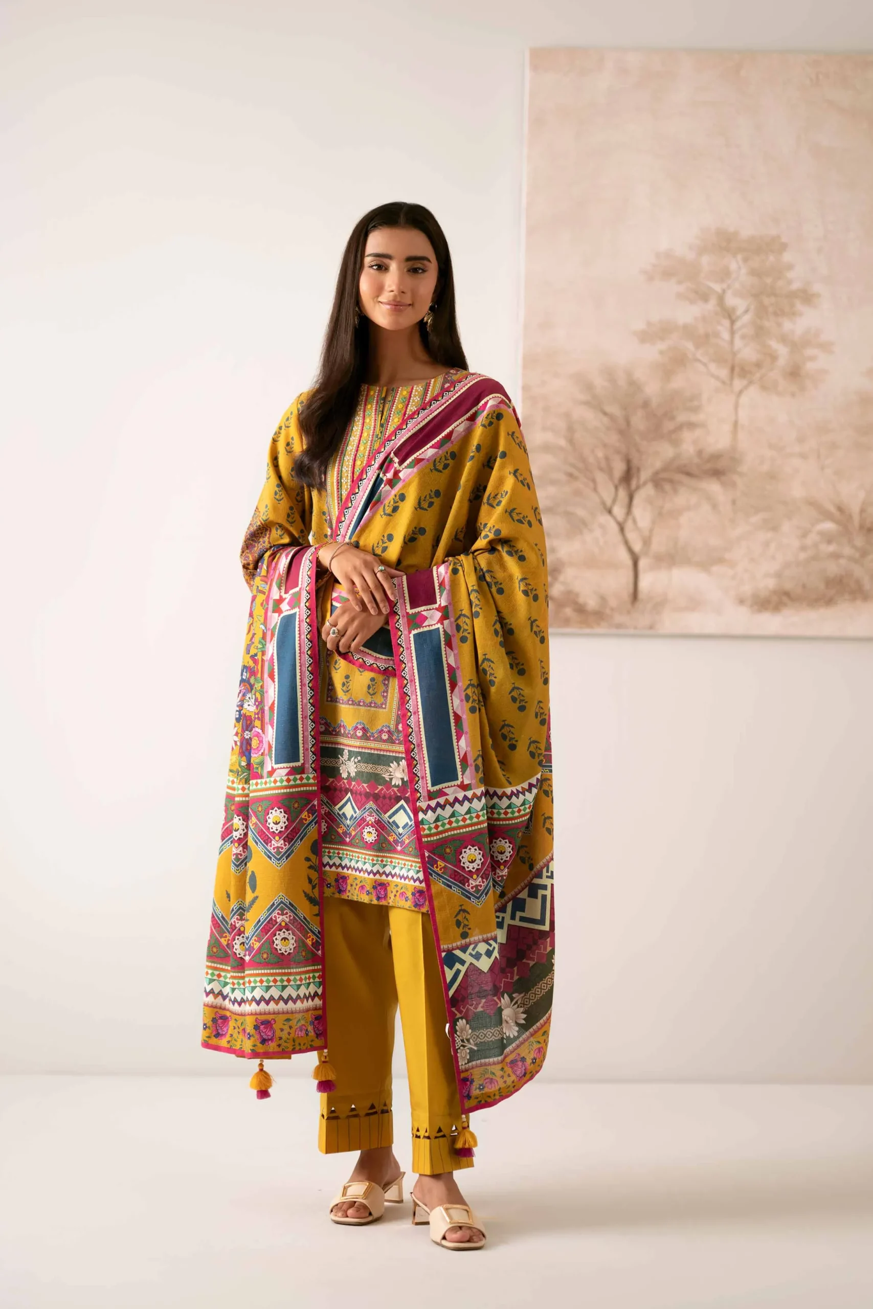 3 Piece - Digital Printed Embroidered Suit - 42502646