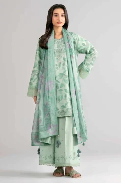 3 Piece - Digital Printed Embroidered Suit - 42601743