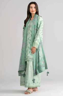 3 Piece - Digital Printed Embroidered Suit - 42601743