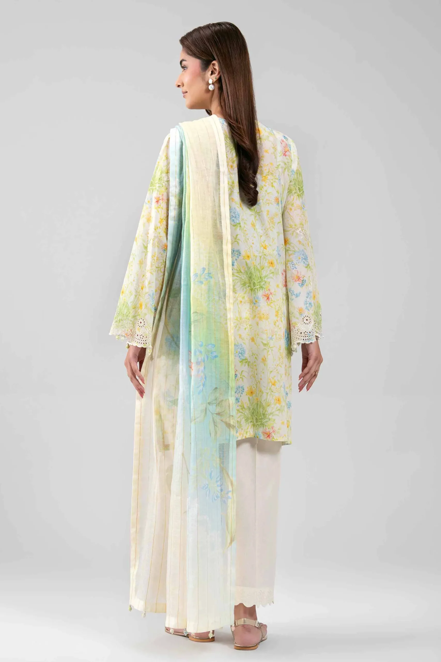 3 Piece - Digital Printed Embroidered Suit - 42601238