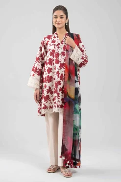 3 Piece - Digital Printed Embroidered Suit - 42601219