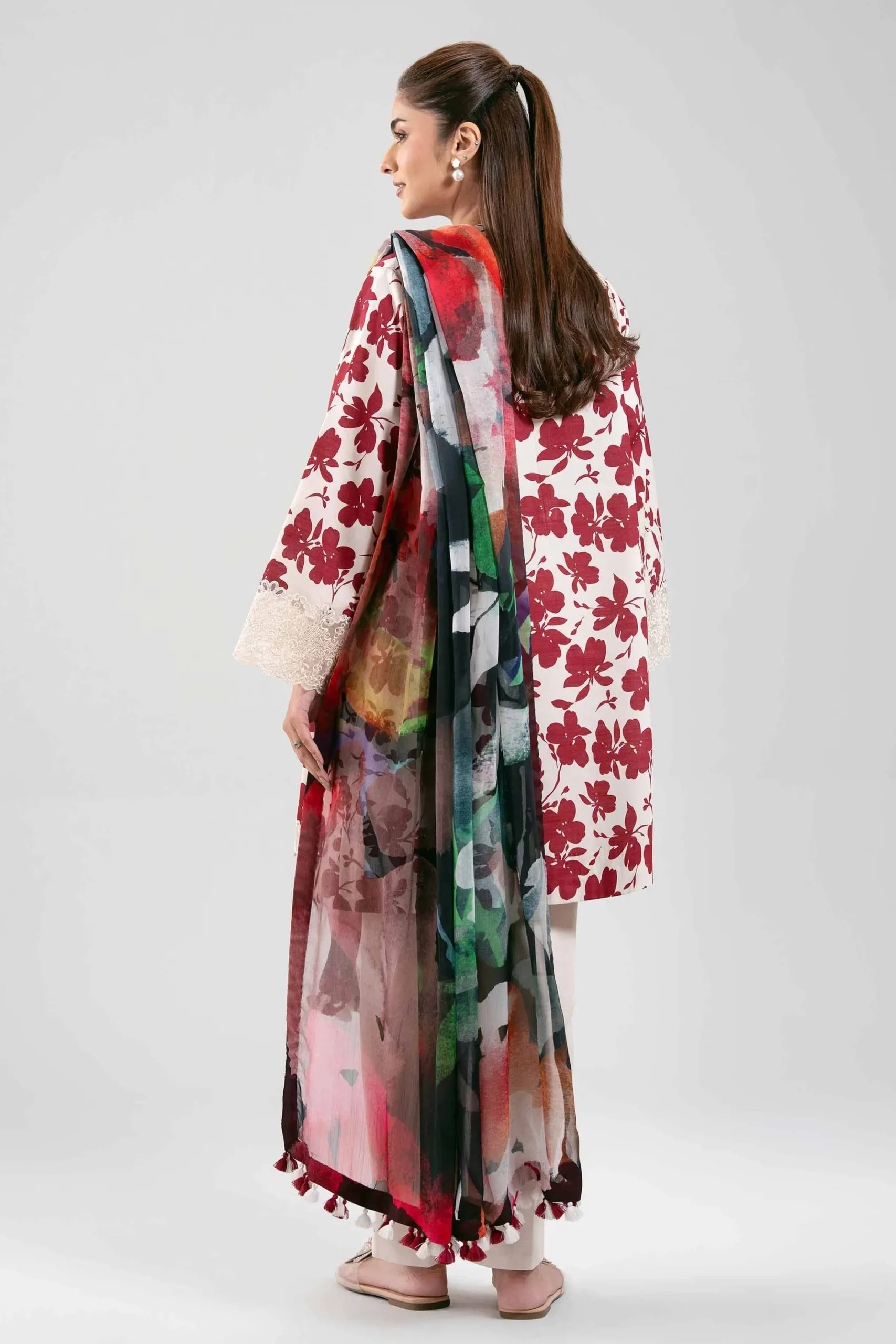 3 Piece - Digital Printed Embroidered Suit - 42601219