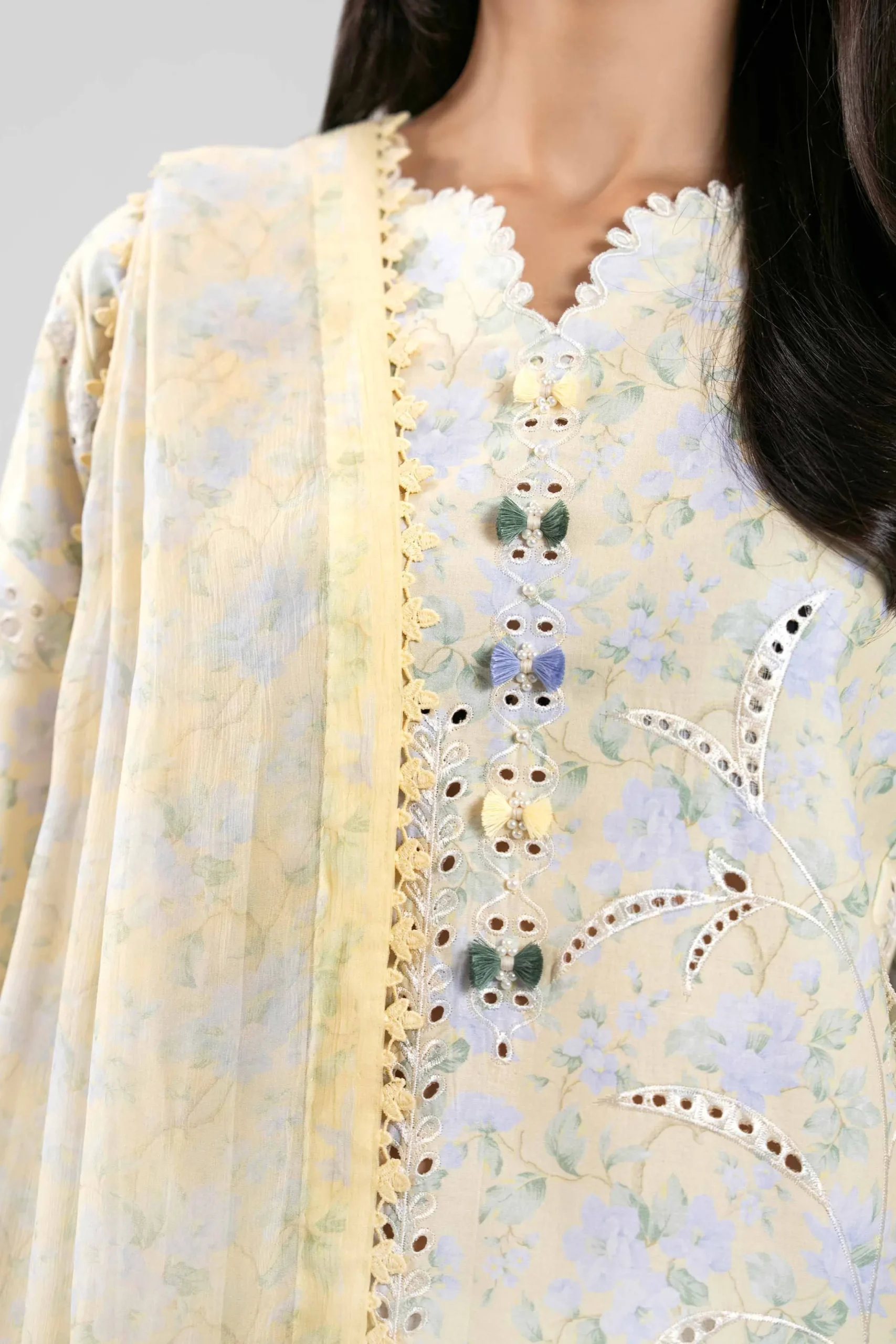 3 Piece - Digital Printed Embroidered Suit - 42601396