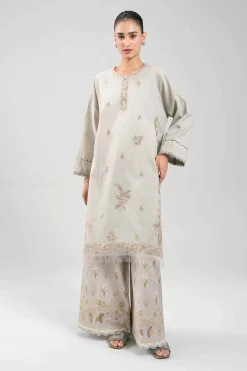 2 Piece - Digital Printed Embroidered Suit - 42601085
