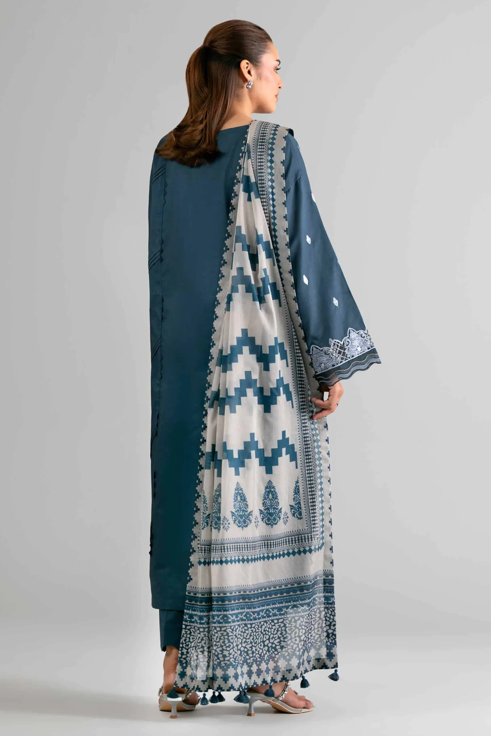 3 Piece - Digital Printed Embroidered Suit - 42601731