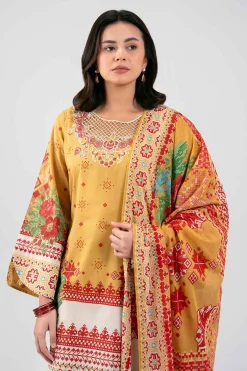 3 Piece - Digital Printed Embroidered Suit - 42601455
