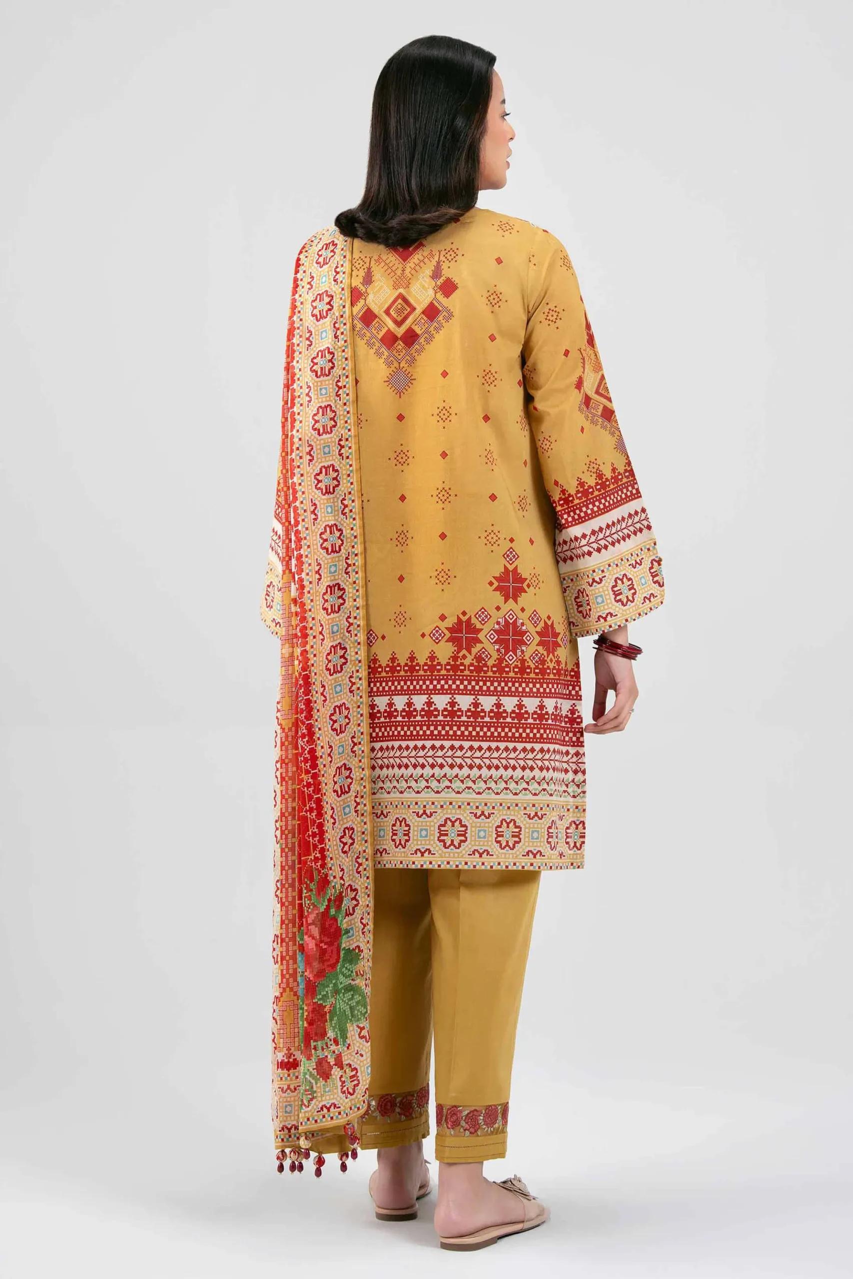 3 Piece - Digital Printed Embroidered Suit - 42601455
