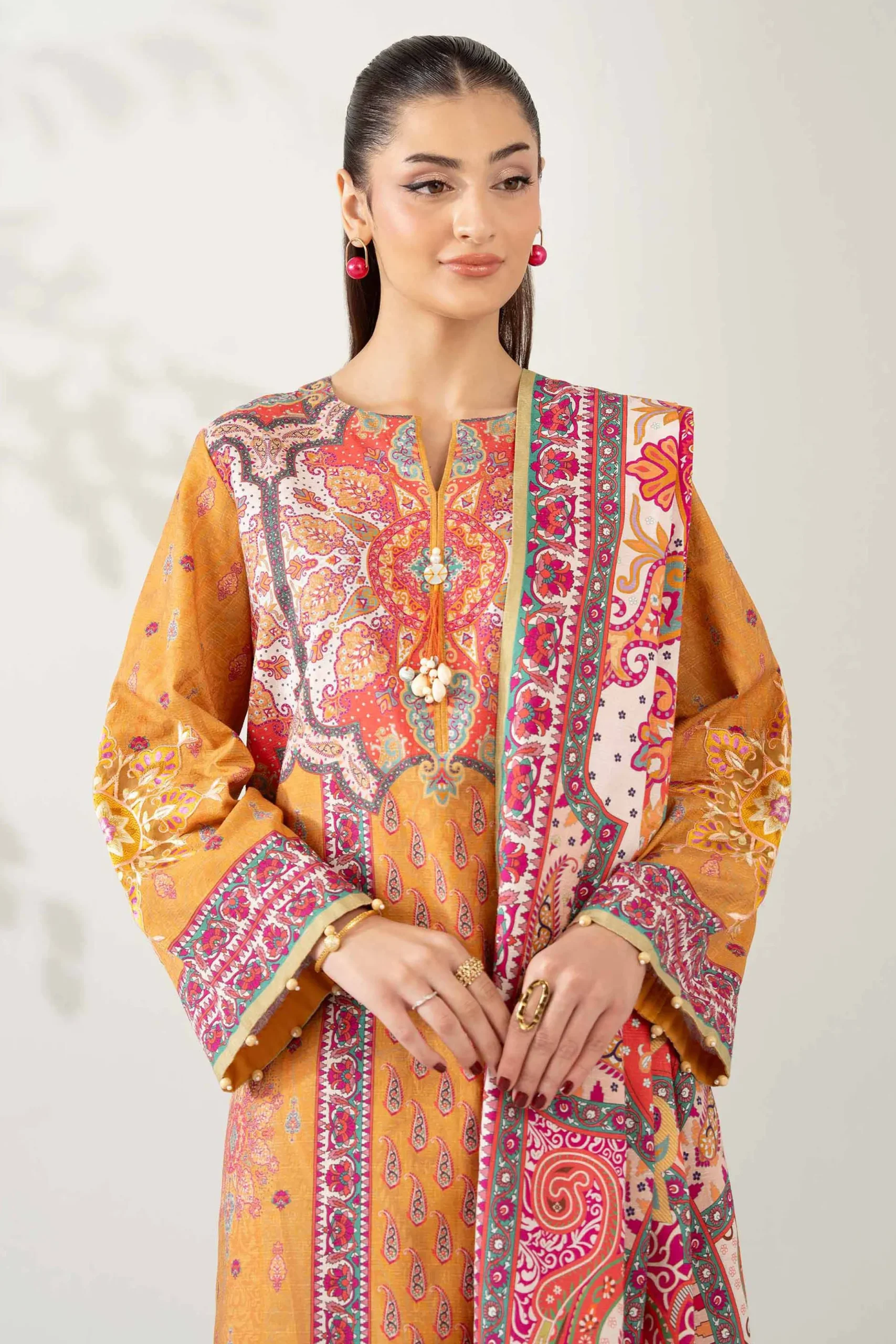 3 Piece - Digital Printed Embroidered Suit - 42502643