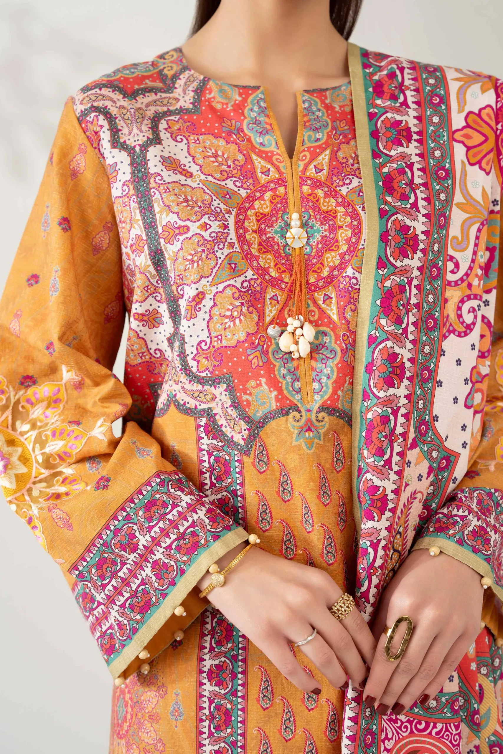 3 Piece - Digital Printed Embroidered Suit - 42502643