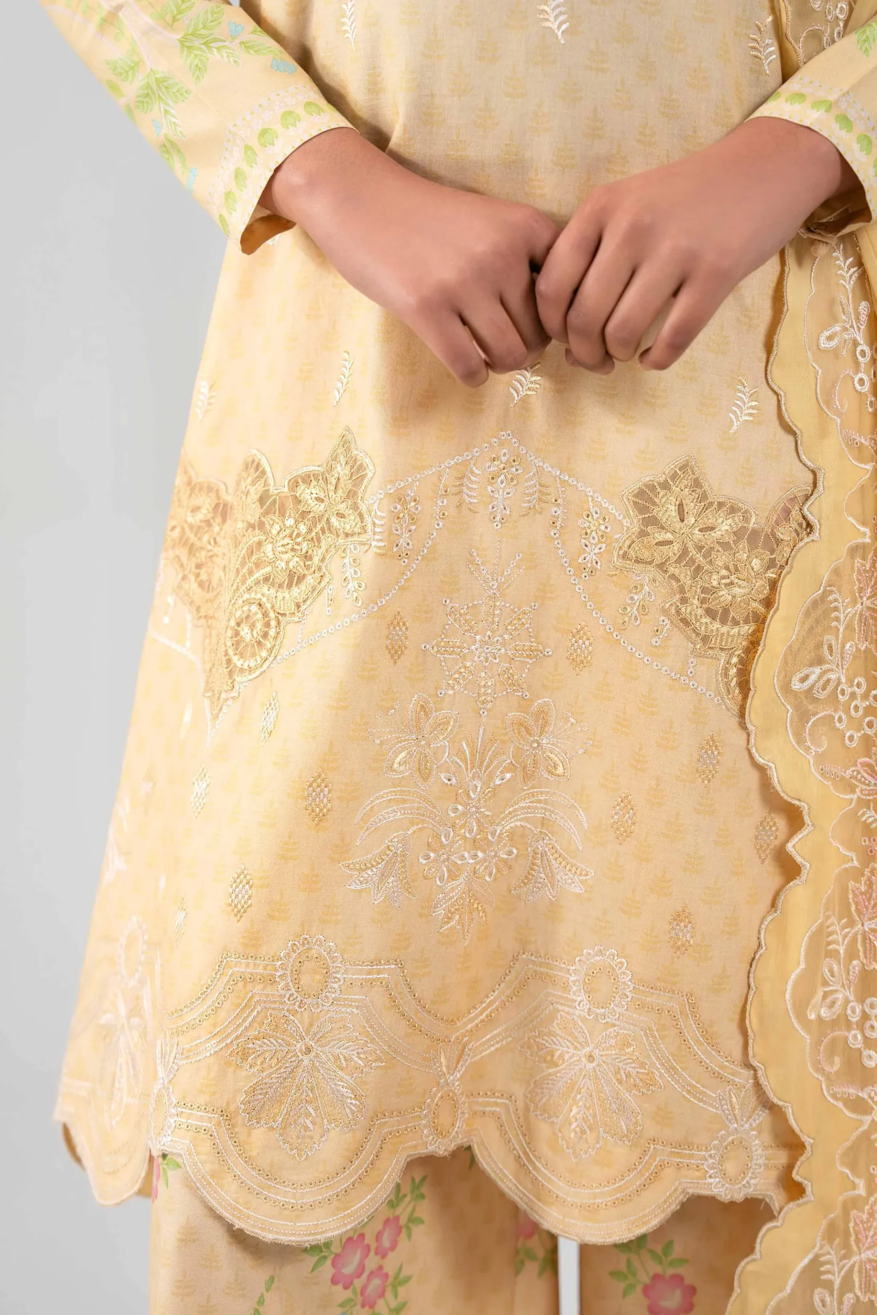 3 Piece - Digital Printed Embroidered Suit - 42601388