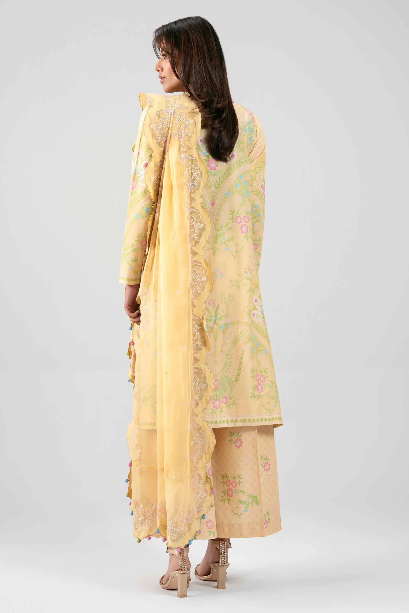 3 Piece - Digital Printed Embroidered Suit - 42601388