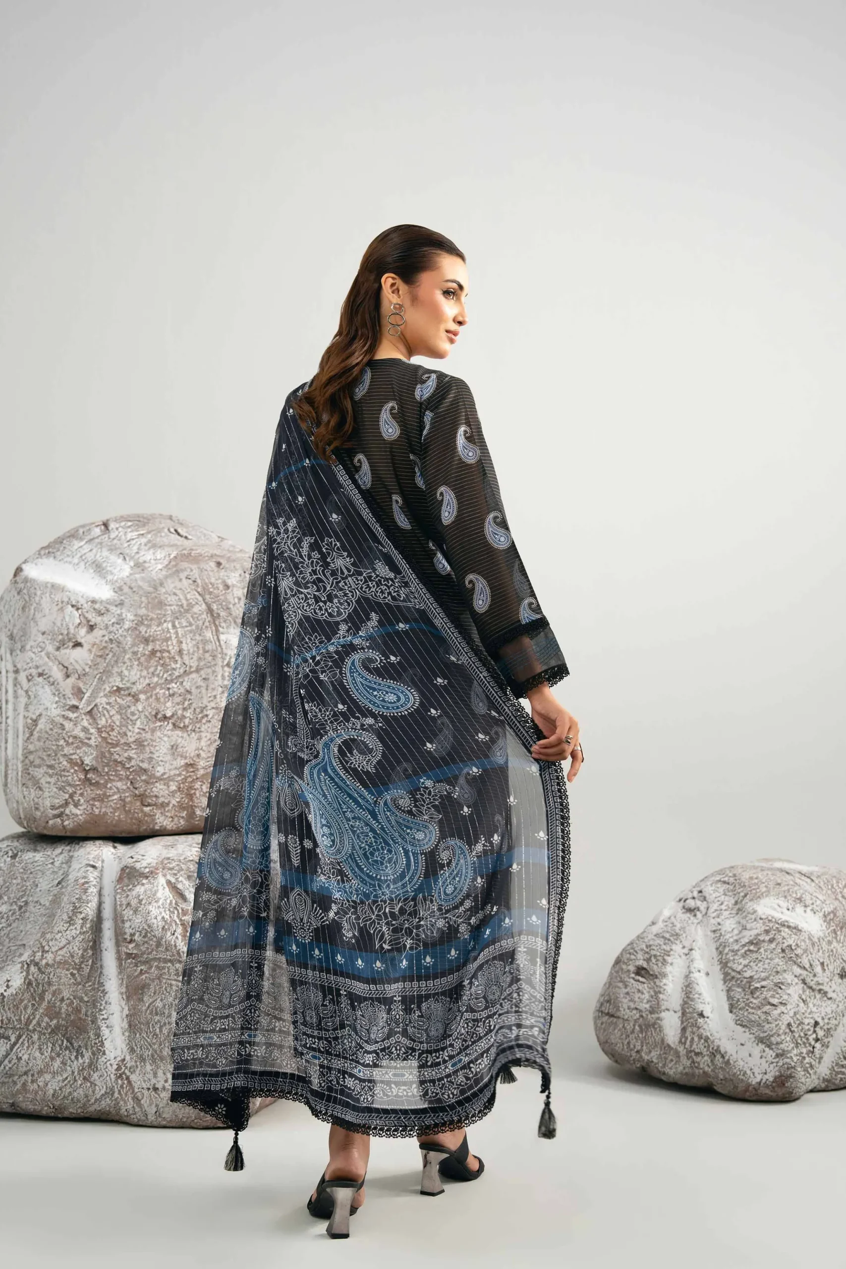 3 Piece - Digital Printed Embroidered Suit - 42502044