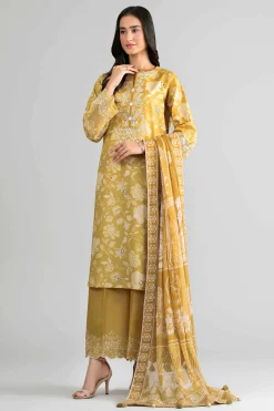 3 Piece - Digital Printed Embroidered Suit - 42601745