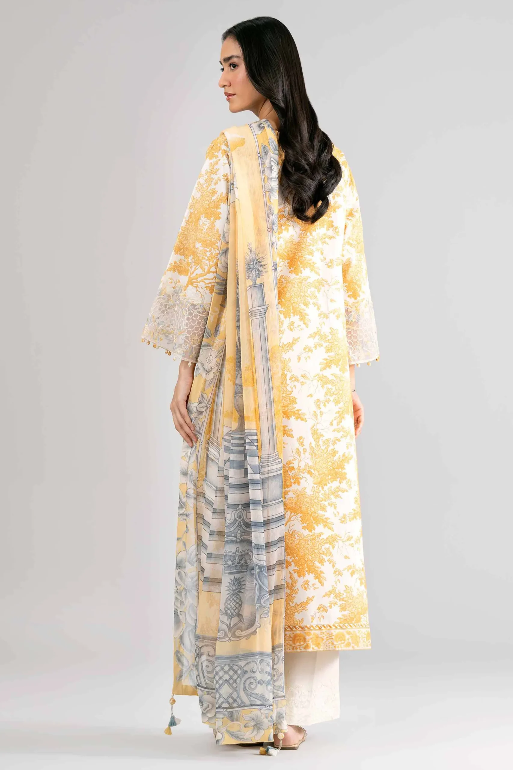 3 Piece - Digital Printed Embroidered Suit - 42601740
