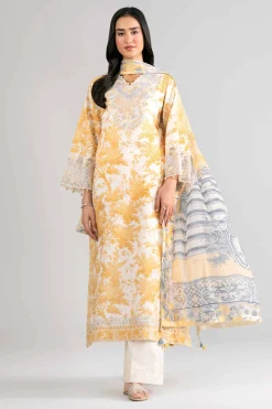 3 Piece - Digital Printed Embroidered Suit - 42601740