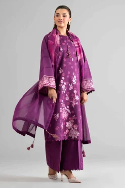 3 Piece - Digital Printed Embroidered Suit - 42601707