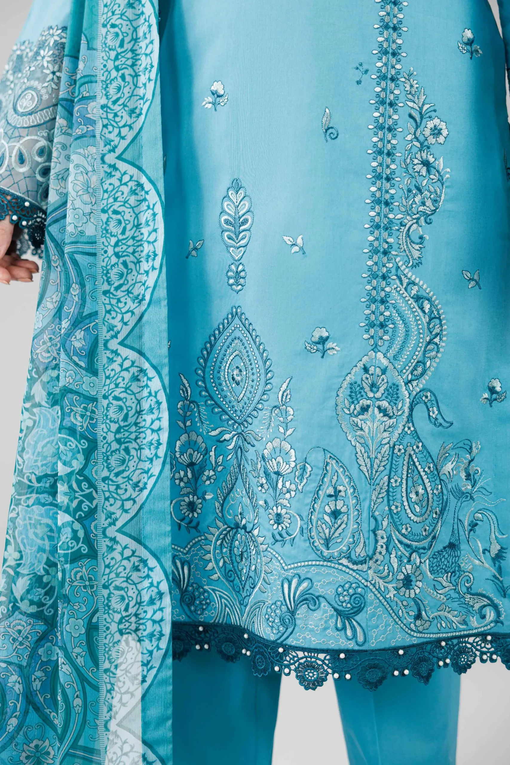 3 Piece - Digital Printed Embroidered Suit - 42601831