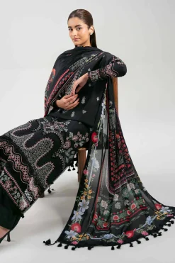 3 Piece - Digital Printed Embroidered Suit - 42601319