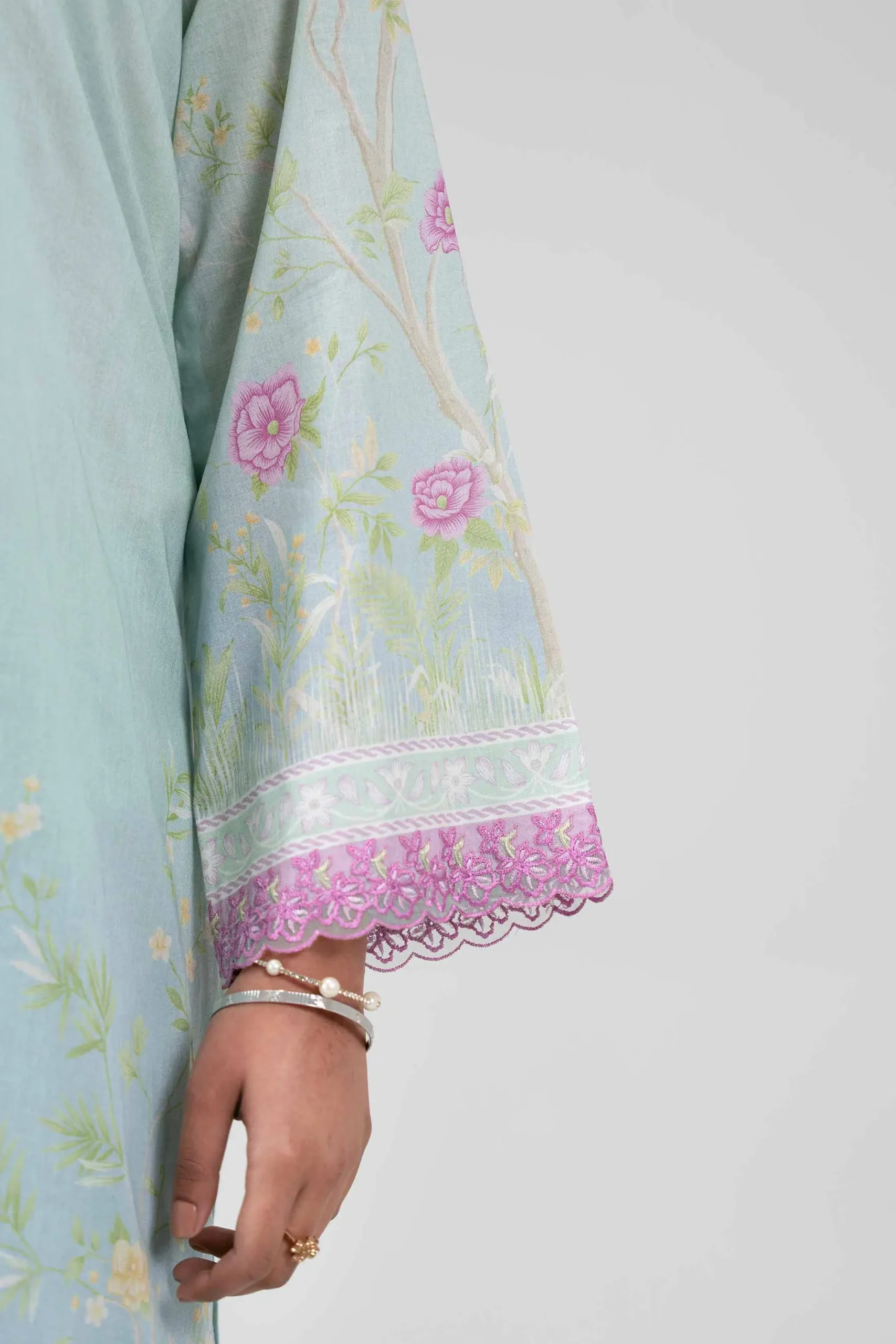 3 Piece - Digital Printed Embroidered Suit - 42601463