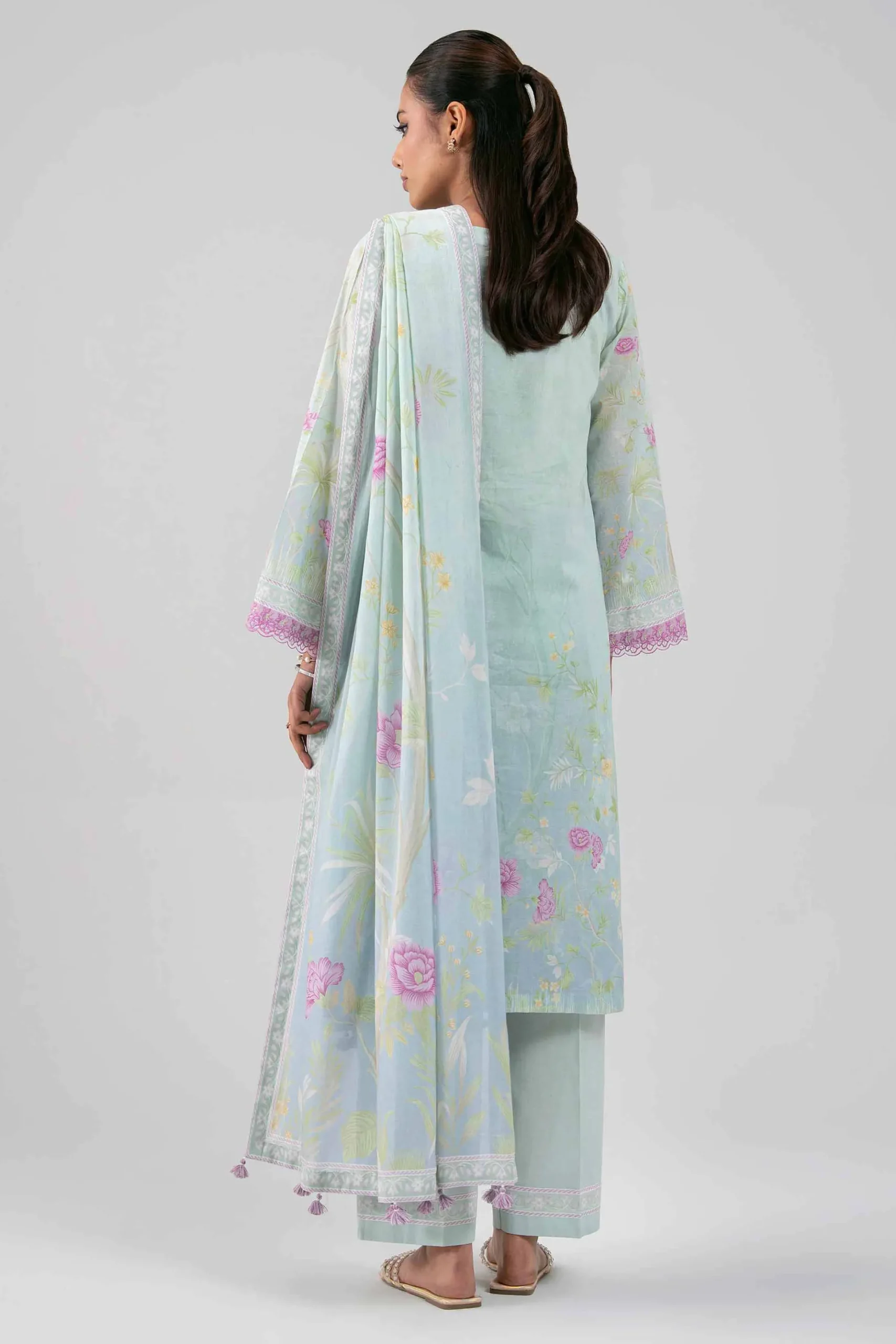 3 Piece - Digital Printed Embroidered Suit - 42601463