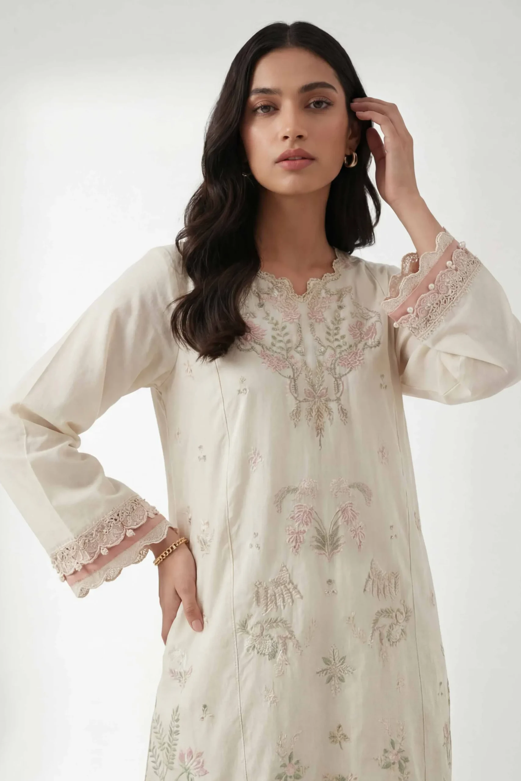 2 Piece - Digital Printed Embroidered Suit - 42601420