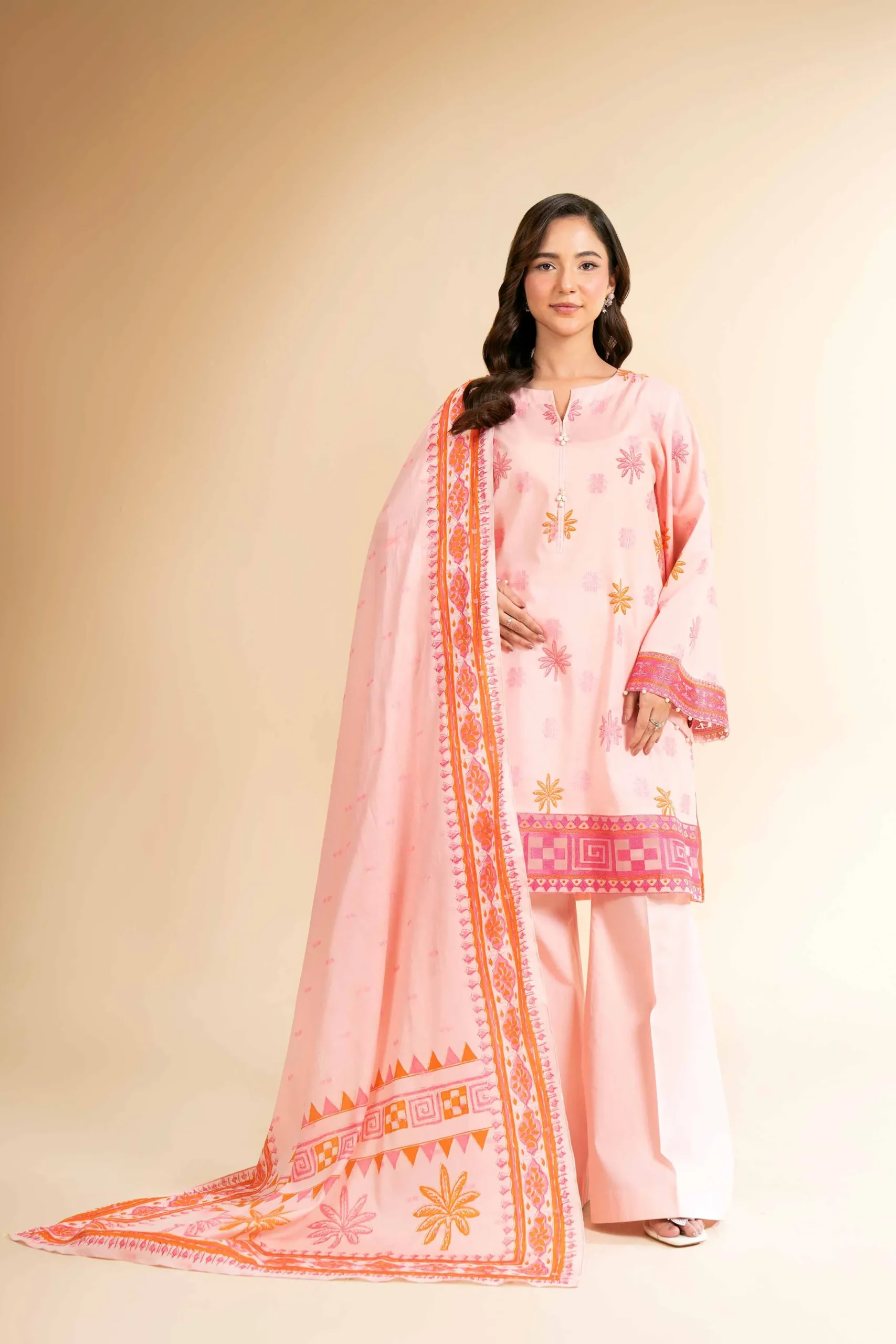 3 Piece - Digital Printed Embroidered Suit - 42501631