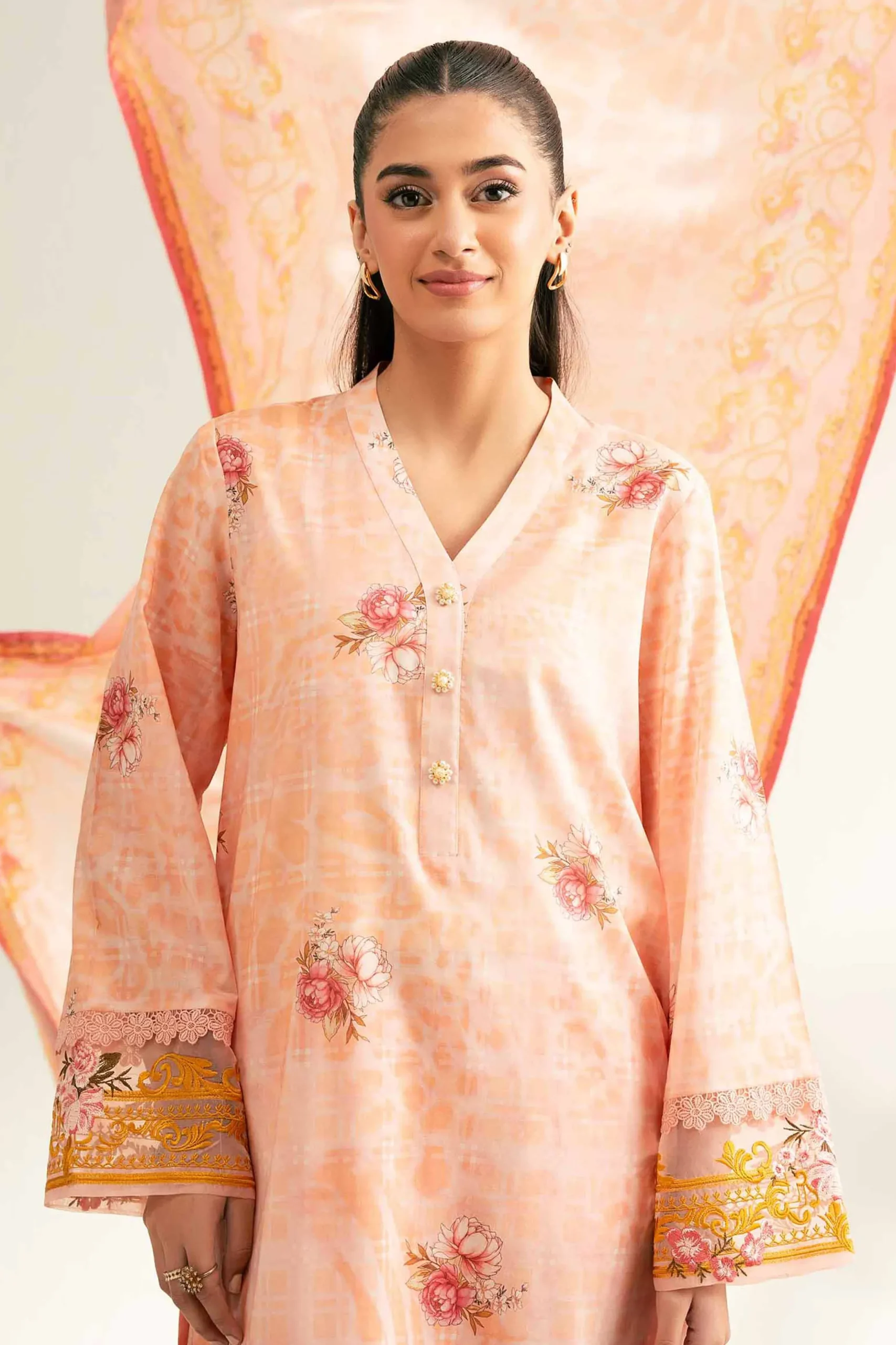 3 Piece - Digital Printed Embroidered Suit - 42501842