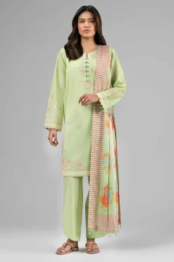 3 Piece - Digital Printed Embroidered Suit - 42601530