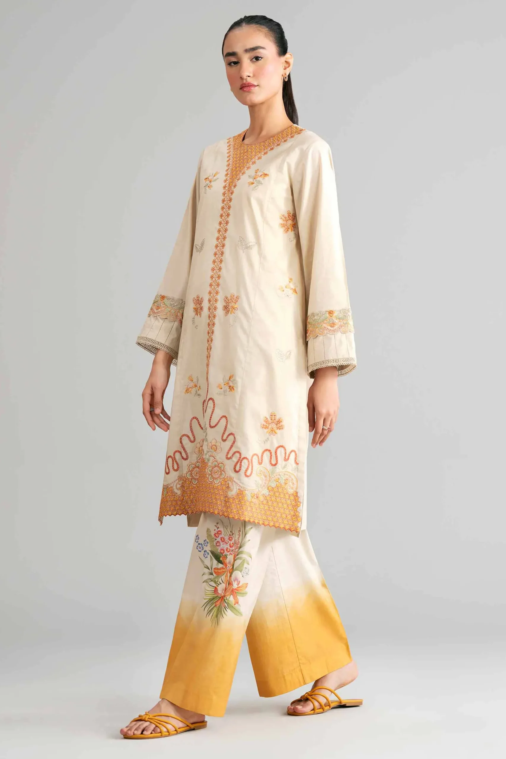 2 Piece - Digital Printed Embroidered Suit - 42601415
