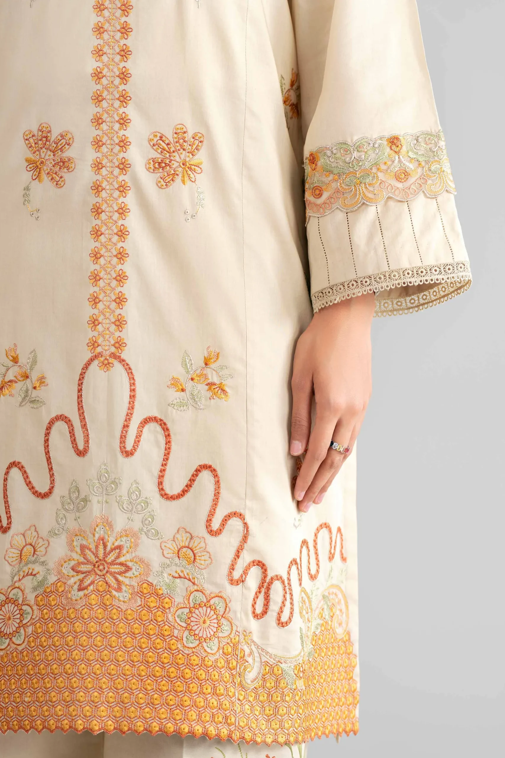 2 Piece - Digital Printed Embroidered Suit - 42601415