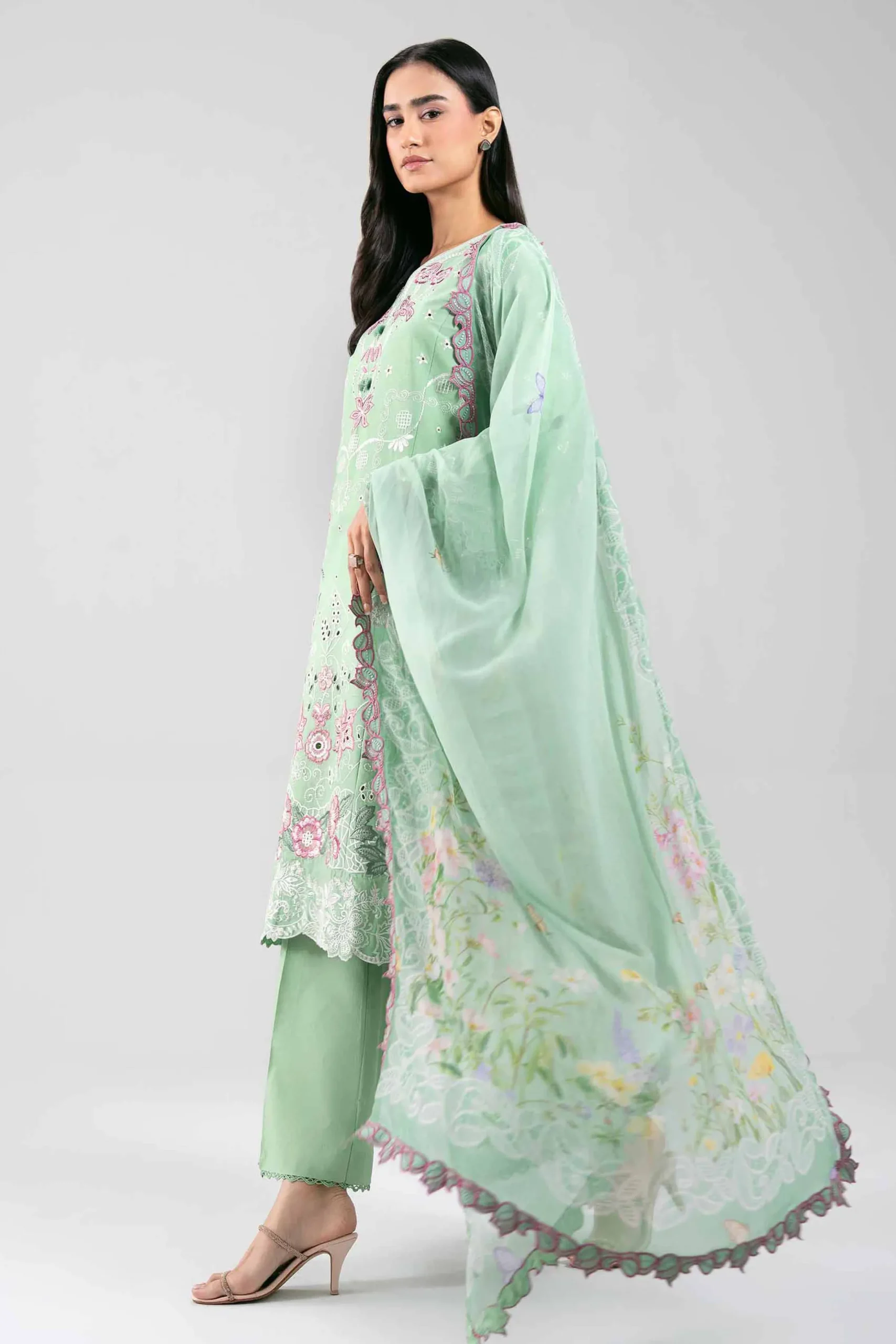 3 Piece - Digital Printed Embroidered Suit - 42601282