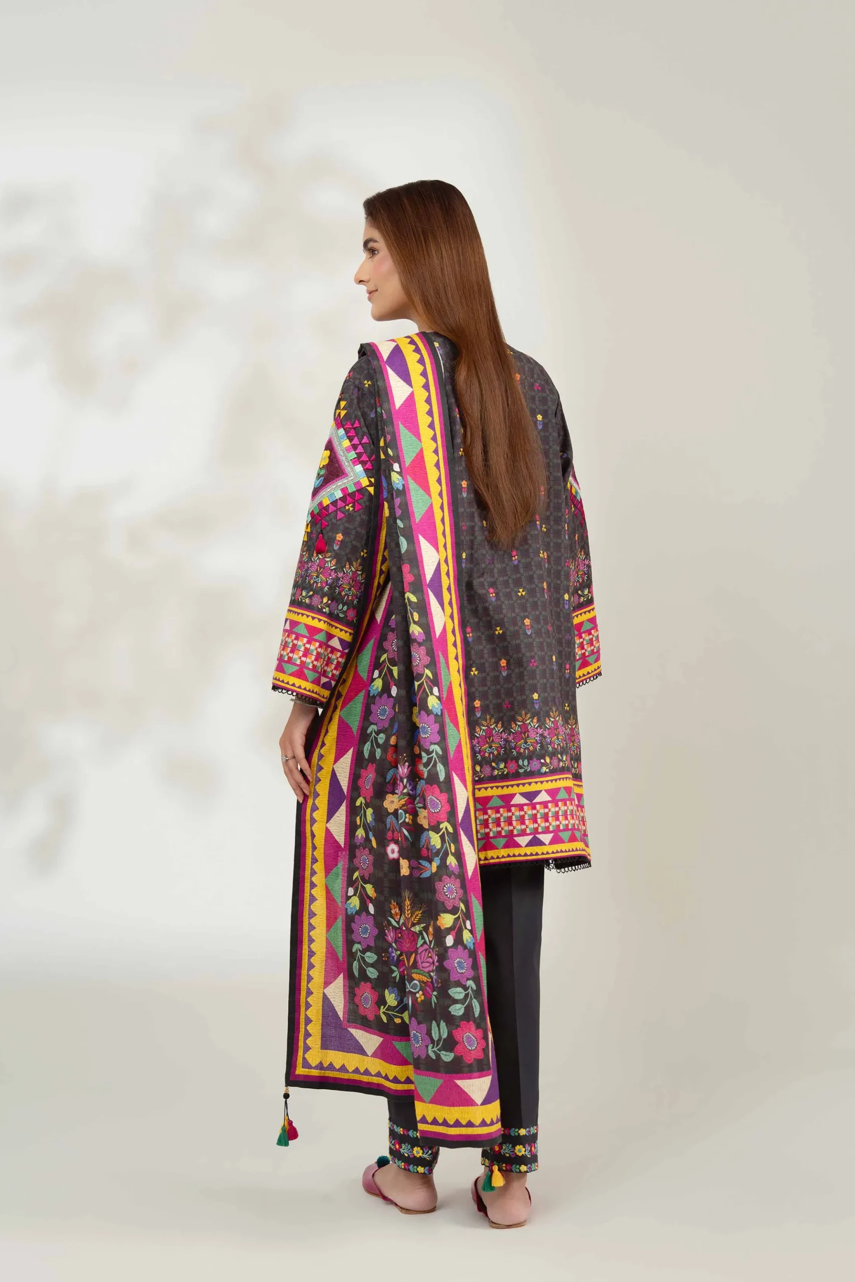 3 Piece - Digital Printed Embroidered Suit - 42502637
