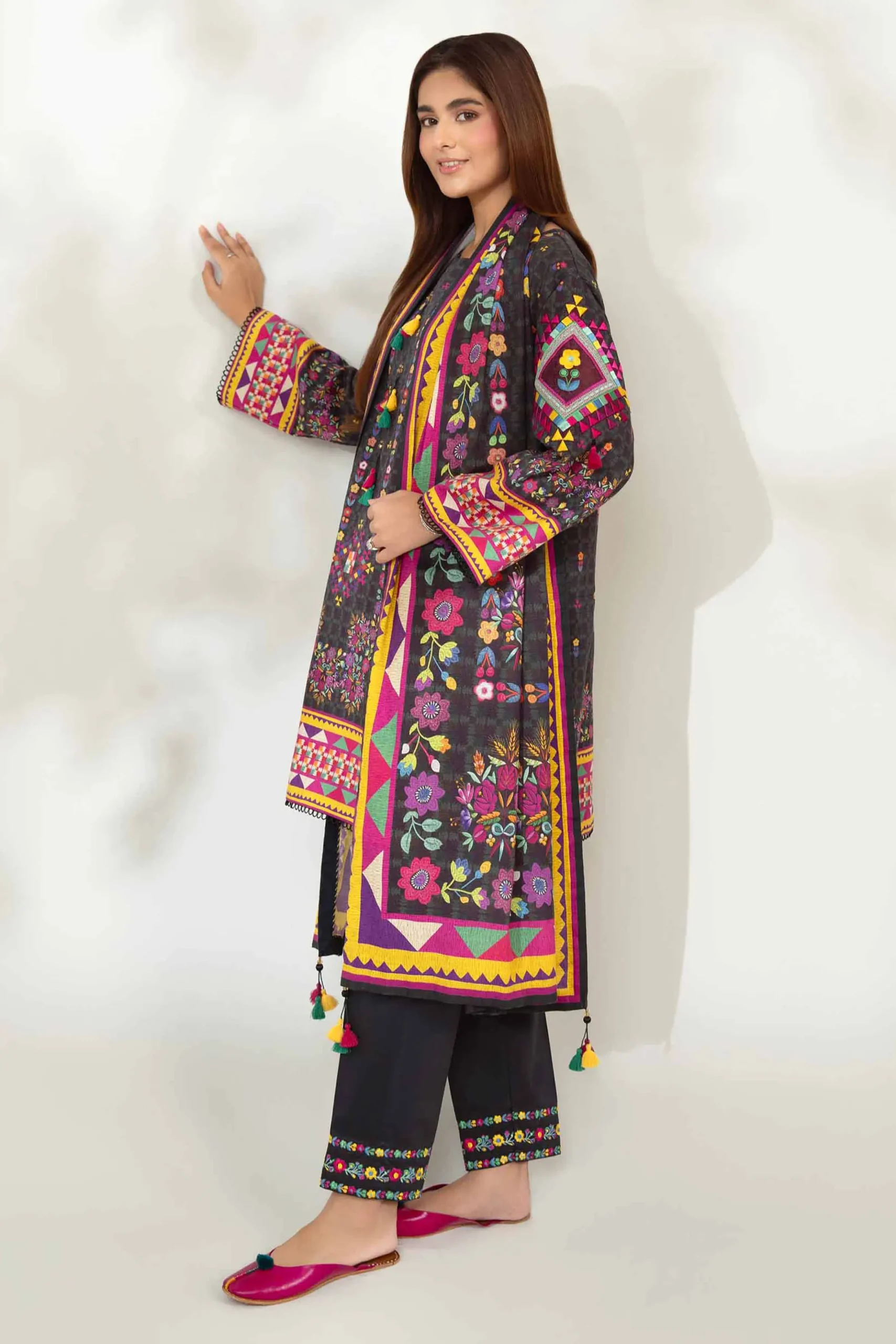 3 Piece - Digital Printed Embroidered Suit - 42502637