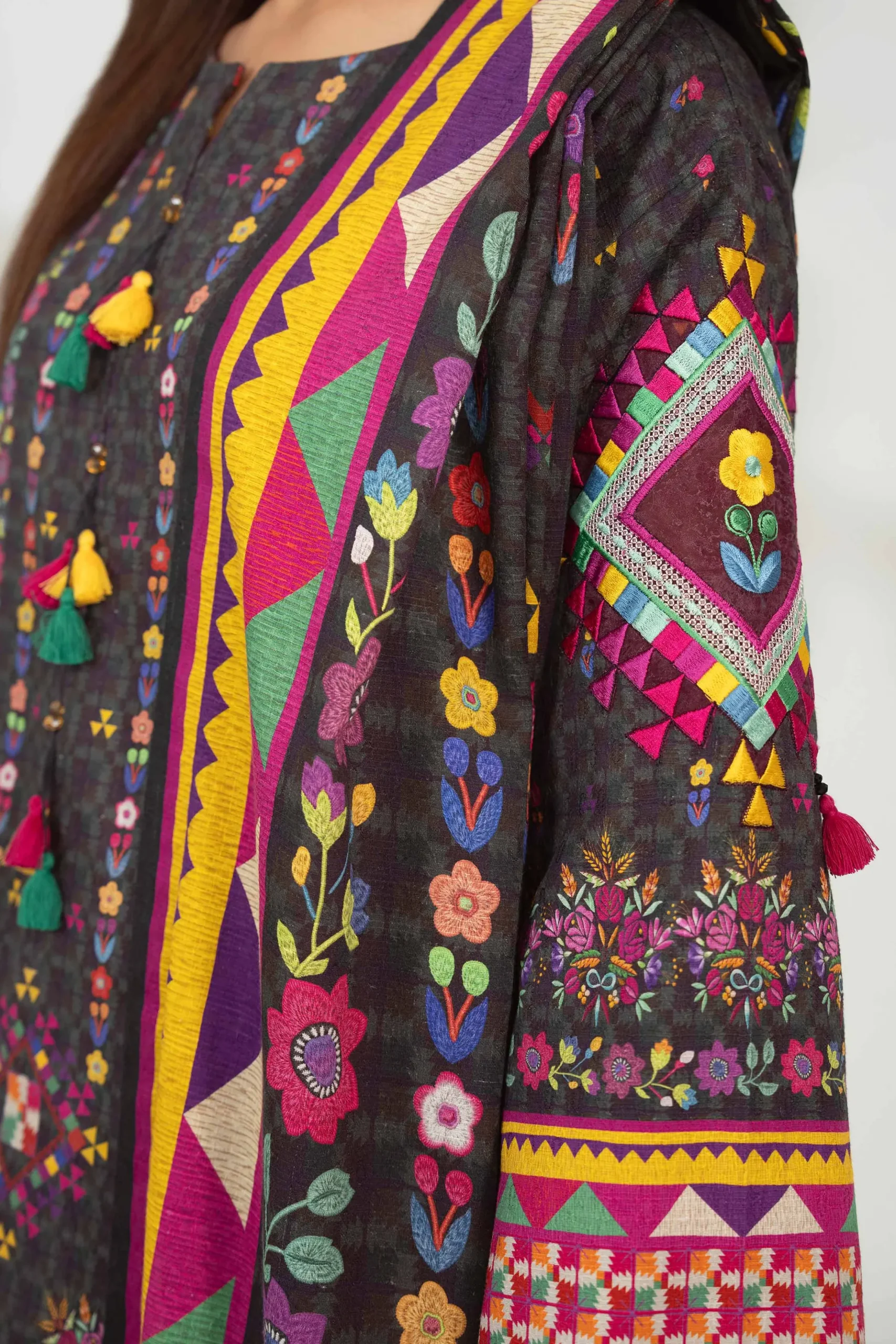 3 Piece - Digital Printed Embroidered Suit - 42502637