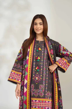 3 Piece - Digital Printed Embroidered Suit - 42502637