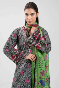 3 Piece - Digital Printed Embroidered Suit - 42502862