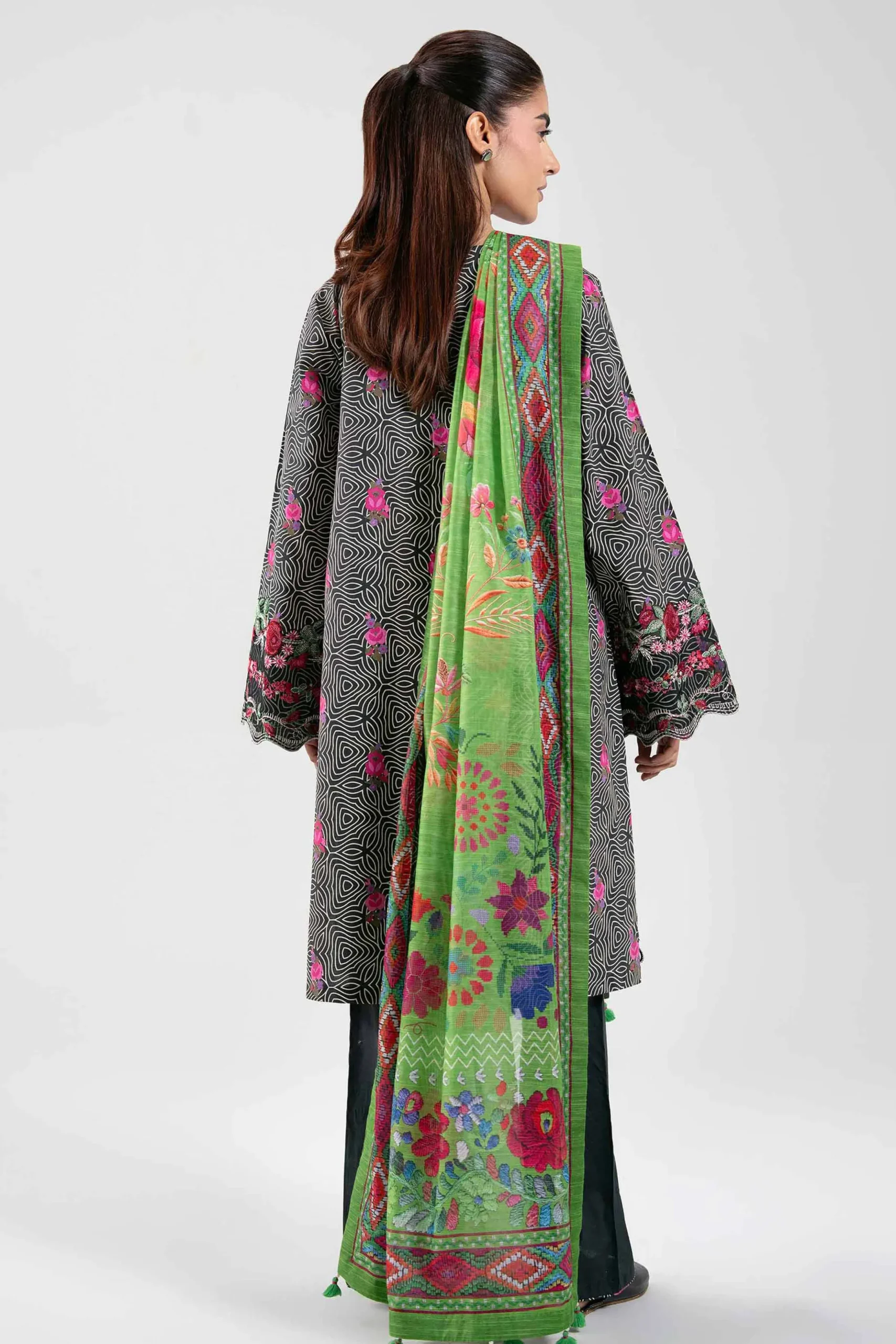 3 Piece - Digital Printed Embroidered Suit - 42502862