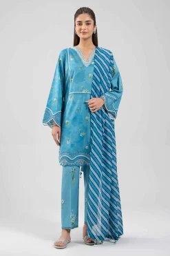 3 Piece - Digital Printed Embroidered Suit - 42601361