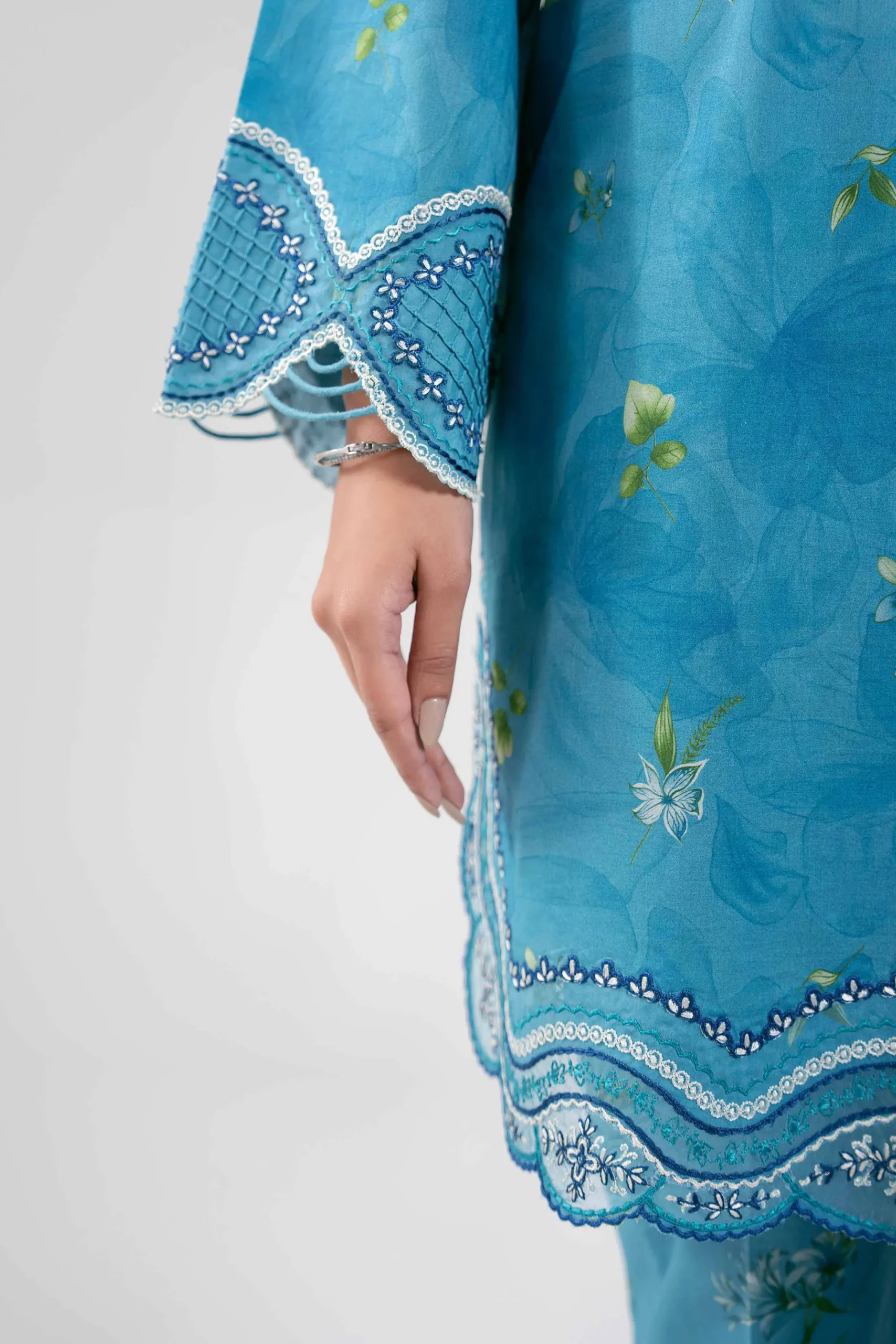 3 Piece - Digital Printed Embroidered Suit - 42601361