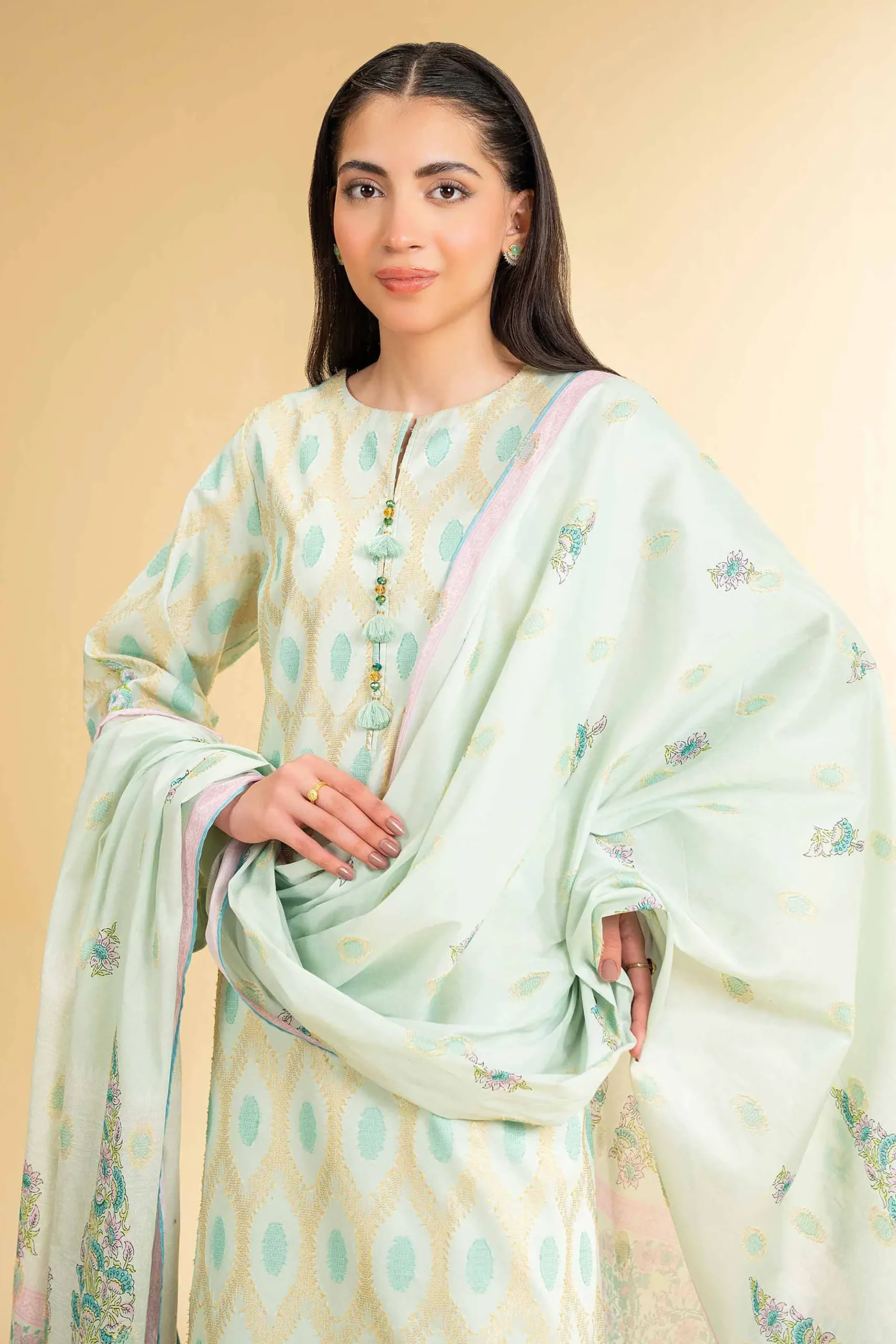 3 Piece - Digital Printed Embroidered Suit - 42501629