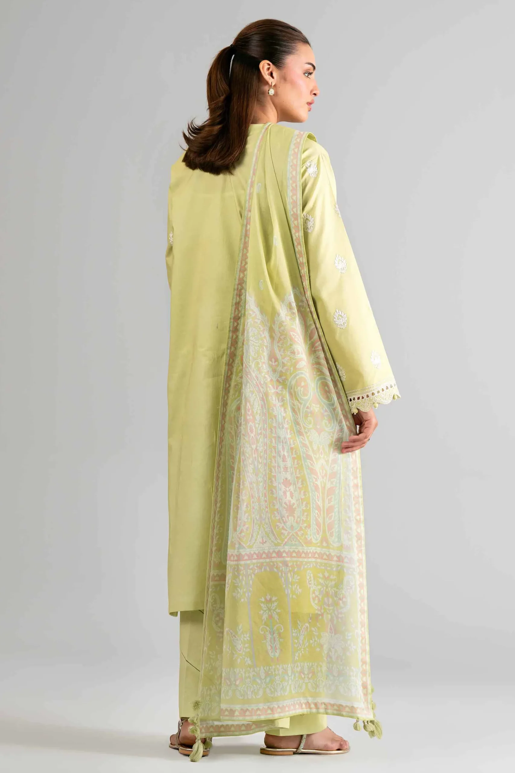 3 Piece - Digital Printed Embroidered Suit - 42601729